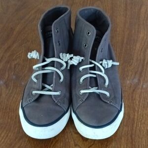 Women Sperry Grey/Navy High top sneakers. Size 9.